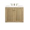 James Martin Vanities Laurent 30in Single Vanity, Light Natural Oak w/ 3 CM White Zeus Top 545-V30-LNO-3WZ - alternate 5